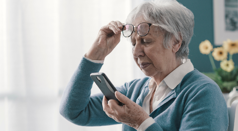 Lady looking at mobile